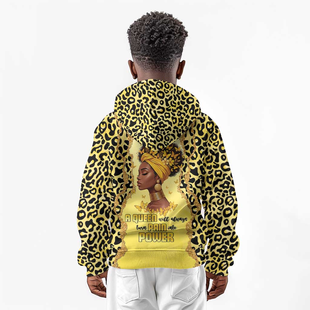 Black Her Story Kid Hoodie A Queen Turns Pain Into Power - African Pride