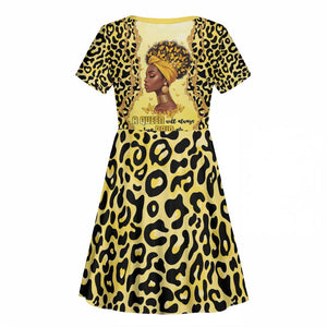 Black Her Story Kid Short Sleeve Dress A Queen Turns Pain Into Power - African Pride