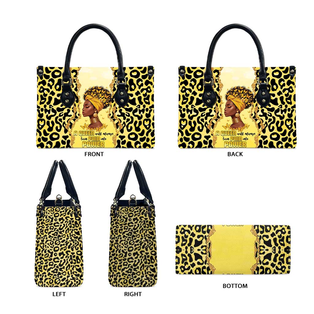 Black Her Story Leather Bag A Queen Turns Pain Into Power - African Pride