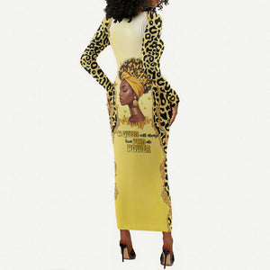 Black Her Story Long Sleeve Bodycon Dress A Queen Turns Pain Into Power - African Pride