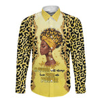 Black Her Story Long Sleeve Button Shirt A Queen Turns Pain Into Power - African Pride