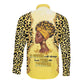 Black Her Story Long Sleeve Button Shirt A Queen Turns Pain Into Power - African Pride