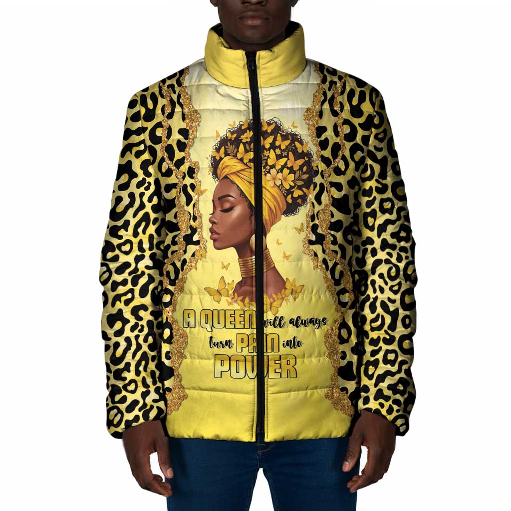 Black Her Story Padded Jacket A Queen Turns Pain Into Power - African Pride