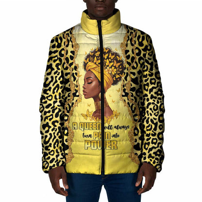 Black Her Story Padded Jacket A Queen Turns Pain Into Power - African Pride