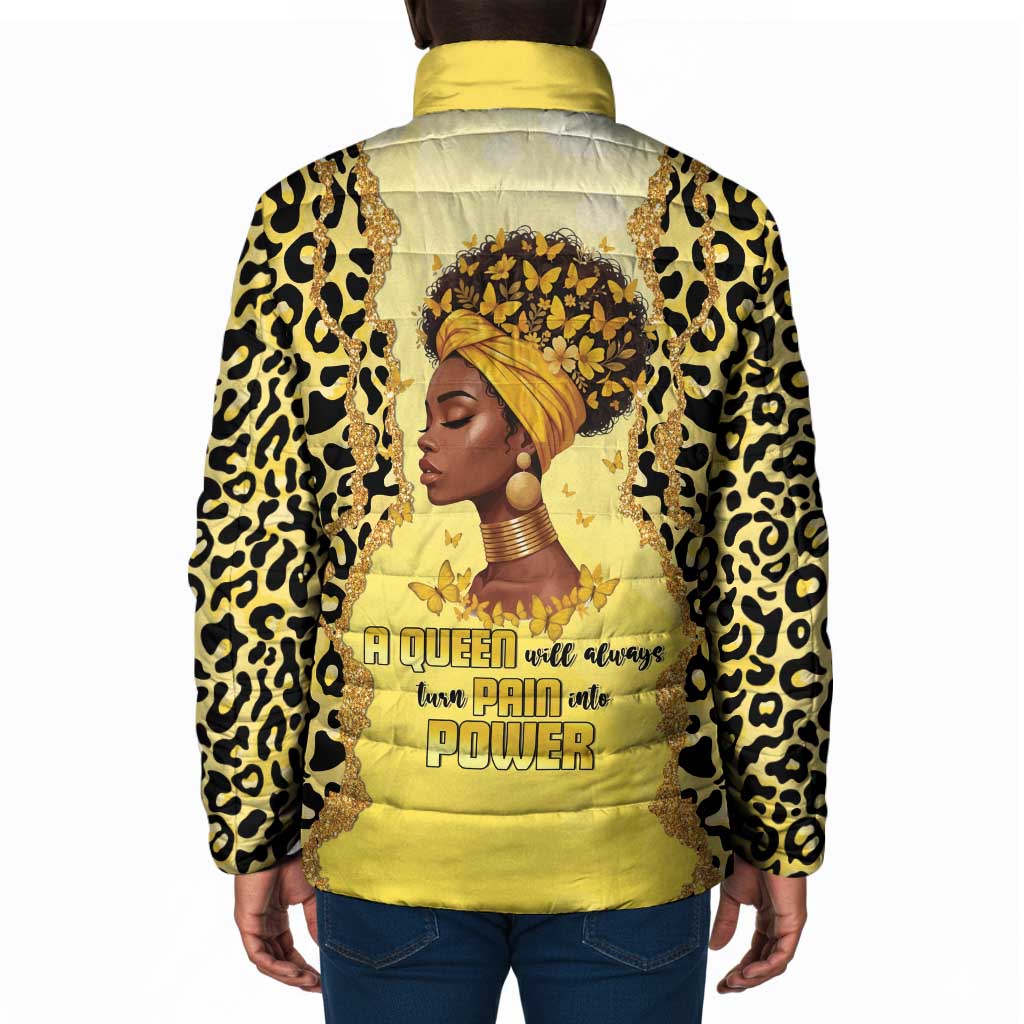 Black Her Story Padded Jacket A Queen Turns Pain Into Power - African Pride
