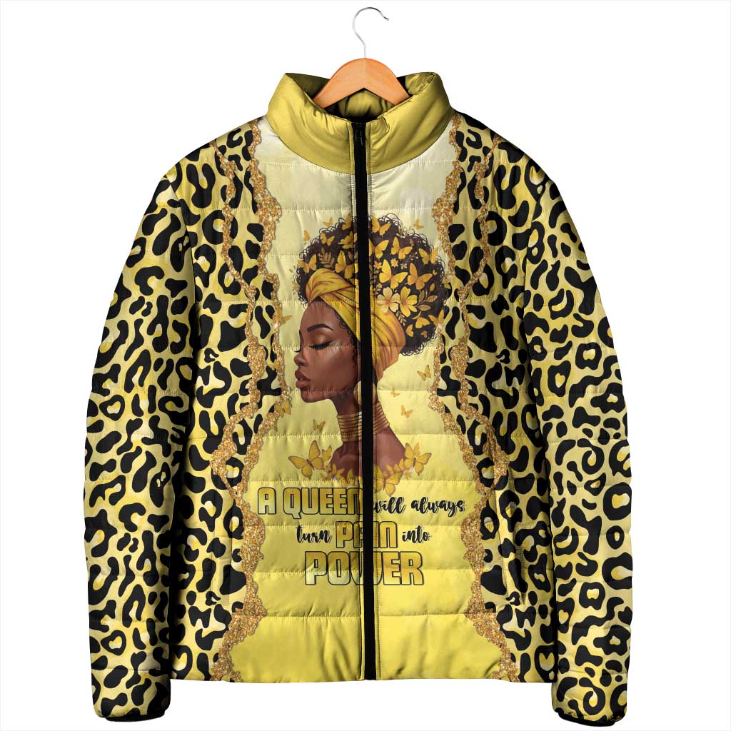 Black Her Story Padded Jacket A Queen Turns Pain Into Power - African Pride