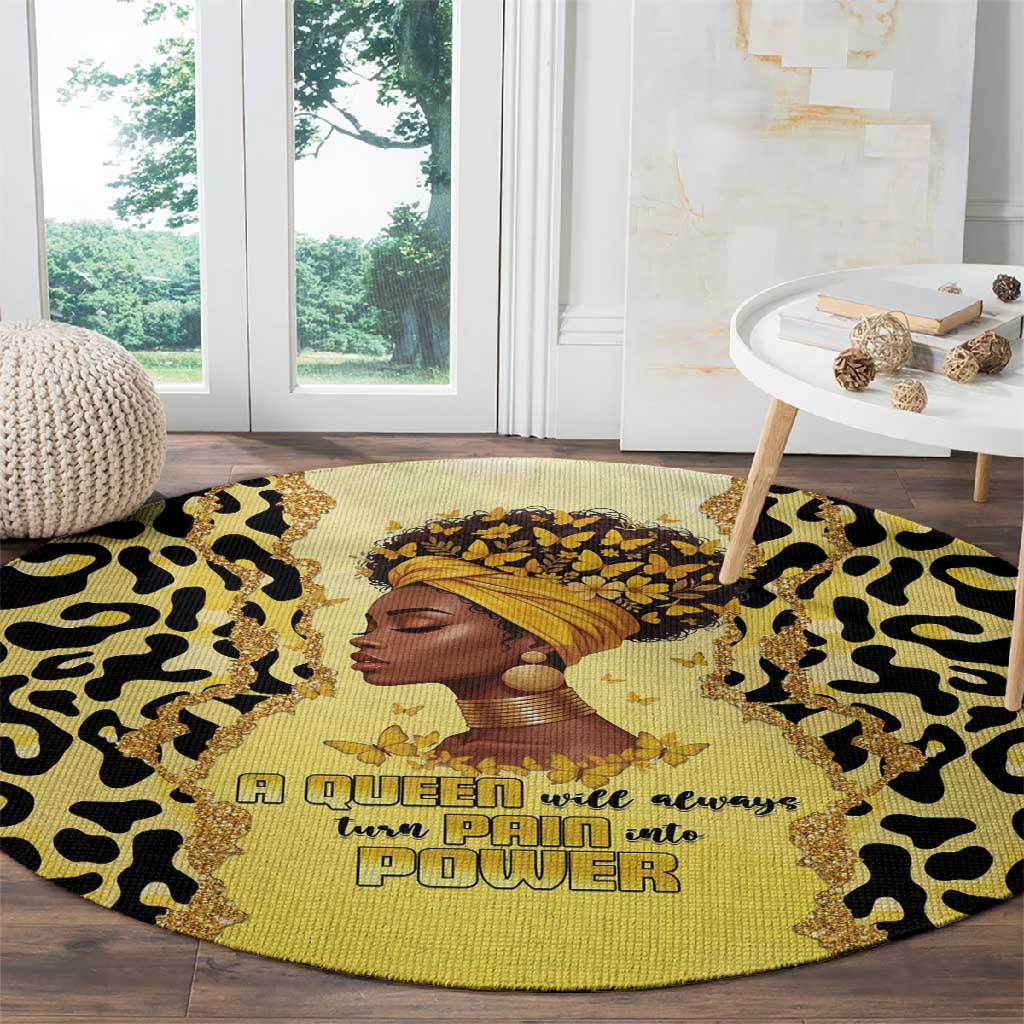 Black Her Story Round Carpet A Queen Turns Pain Into Power - African Pride