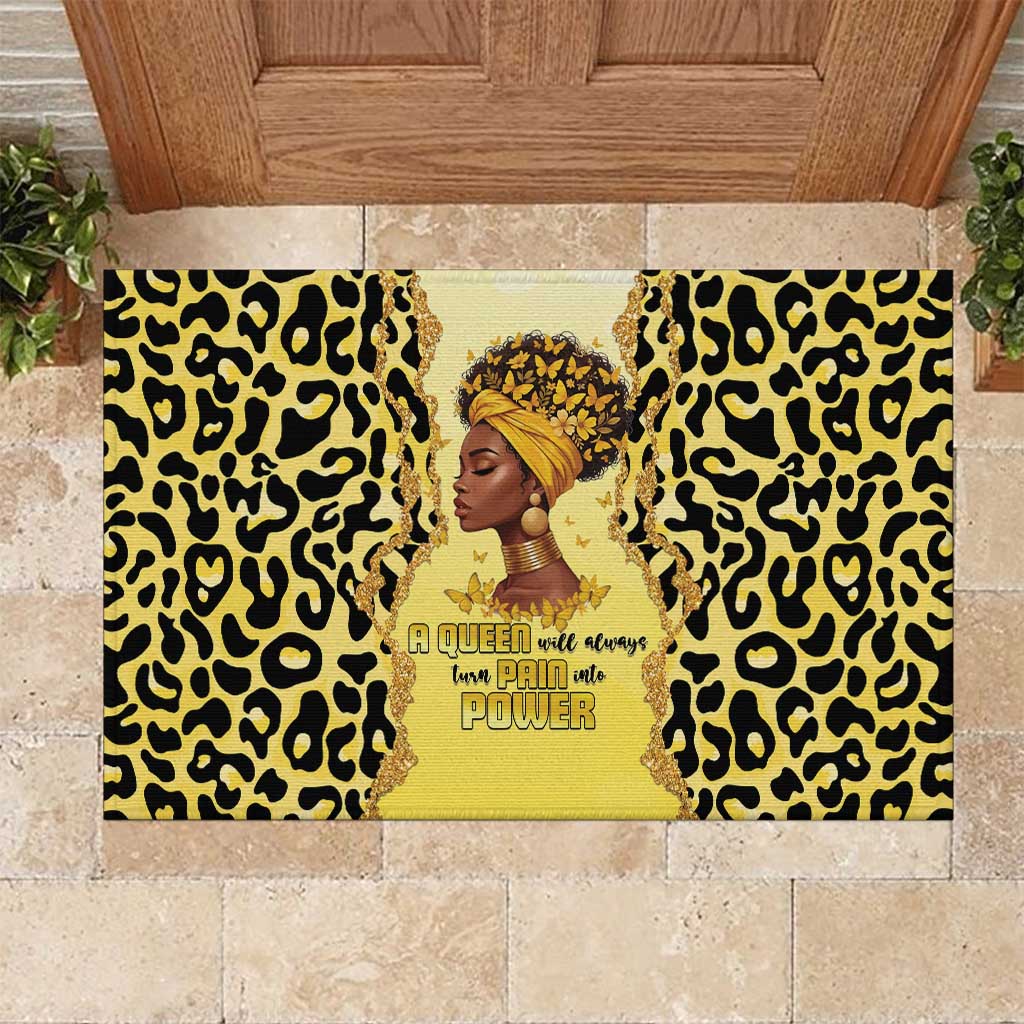 Black Her Story Rubber Doormat A Queen Turns Pain Into Power - African Pride