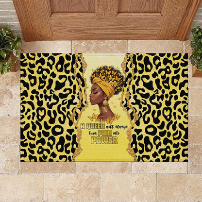 Black Her Story Rubber Doormat A Queen Turns Pain Into Power - African Pride