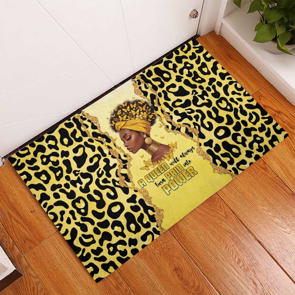 Black Her Story Rubber Doormat A Queen Turns Pain Into Power - African Pride