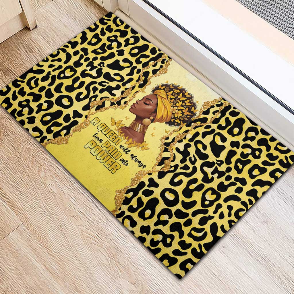 Black Her Story Rubber Doormat A Queen Turns Pain Into Power - African Pride