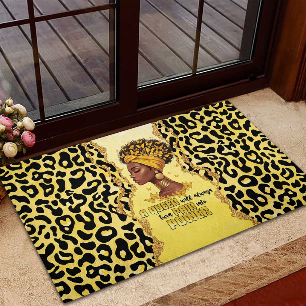 Black Her Story Rubber Doormat A Queen Turns Pain Into Power - African Pride