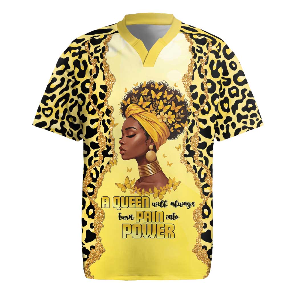 Black Her Story Rugby Jersey A Queen Turns Pain Into Power - African Pride