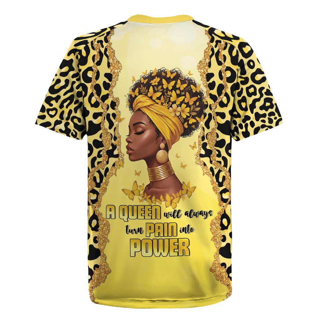 Black Her Story Rugby Jersey A Queen Turns Pain Into Power - African Pride