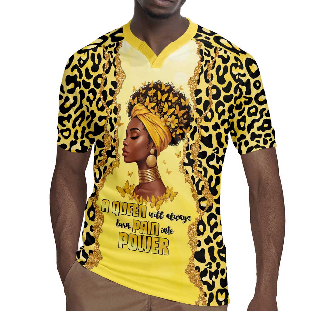 Black Her Story Rugby Jersey A Queen Turns Pain Into Power - African Pride