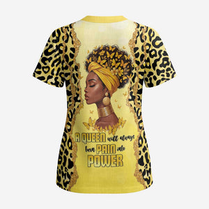 Black Her Story Scrub Top A Queen Turns Pain Into Power - African Pride