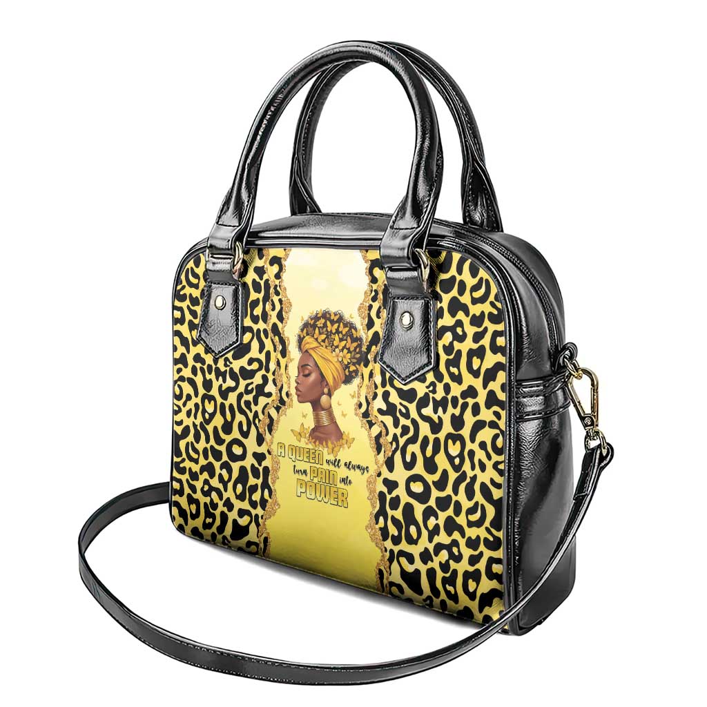 Black Her Story Shoulder Handbag A Queen Turns Pain Into Power - African Pride