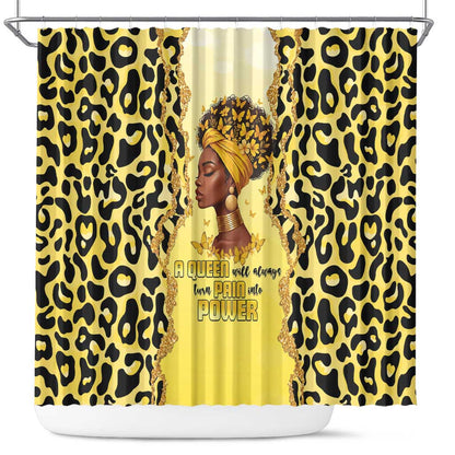 Black Her Story Shower Curtain A Queen Turns Pain Into Power - African Pride