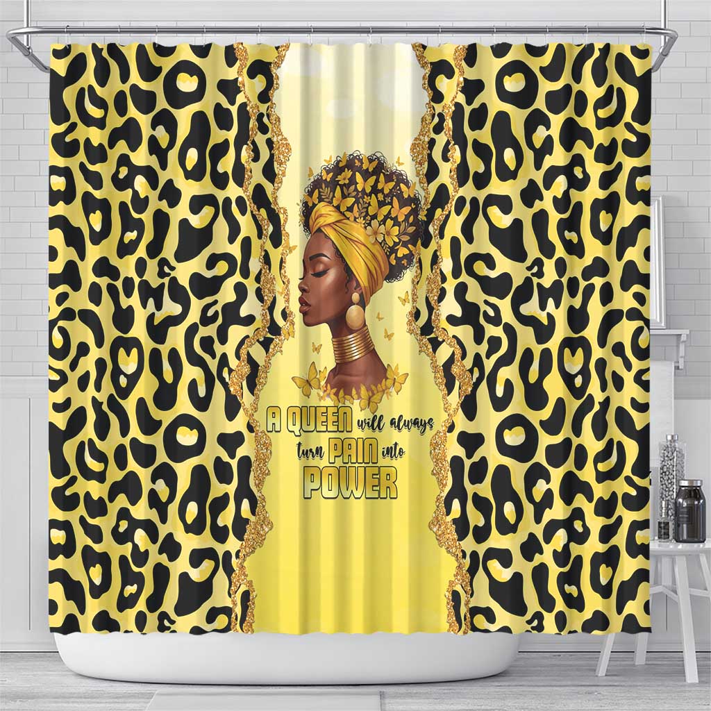 Black Her Story Shower Curtain A Queen Turns Pain Into Power - African Pride
