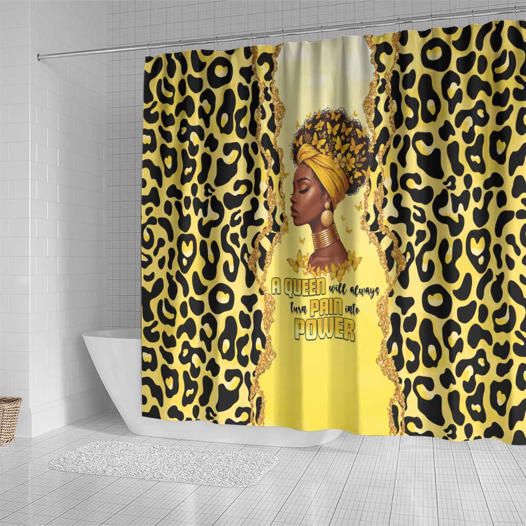 Black Her Story Shower Curtain A Queen Turns Pain Into Power - African Pride