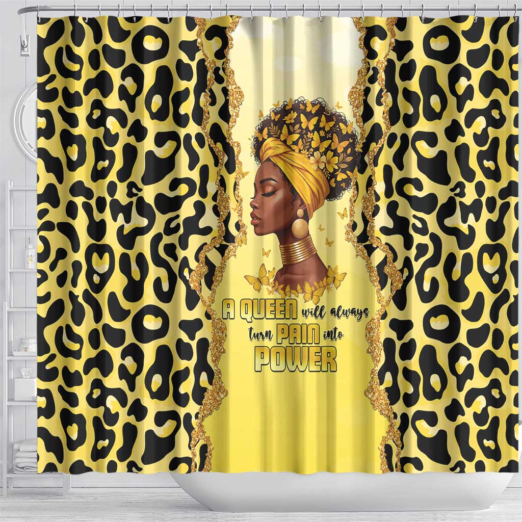 Black Her Story Shower Curtain A Queen Turns Pain Into Power - African Pride