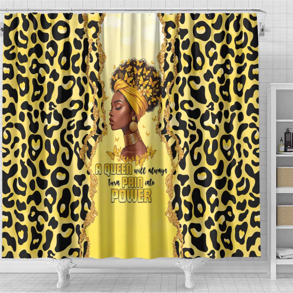 Black Her Story Shower Curtain A Queen Turns Pain Into Power - African Pride