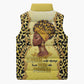 Black Her Story Sleeveless Puffer Jacket A Queen Turns Pain Into Power - African Pride