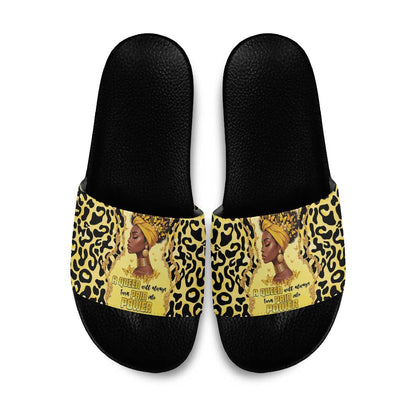 Black Her Story Slide Sandals A Queen Turns Pain Into Power - African Pride