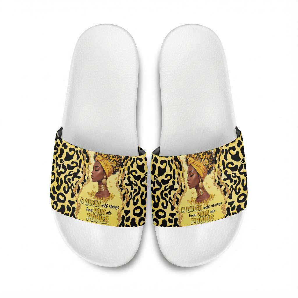 Black Her Story Slide Sandals A Queen Turns Pain Into Power - African Pride