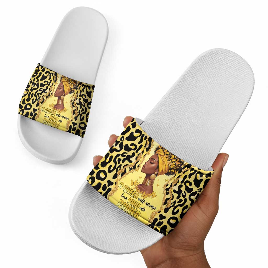 Black Her Story Slide Sandals A Queen Turns Pain Into Power - African Pride
