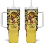 Black Her Story Tumbler With Handle A Queen Turns Pain Into Power - African Pride