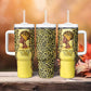 Black Her Story Tumbler With Handle A Queen Turns Pain Into Power - African Pride