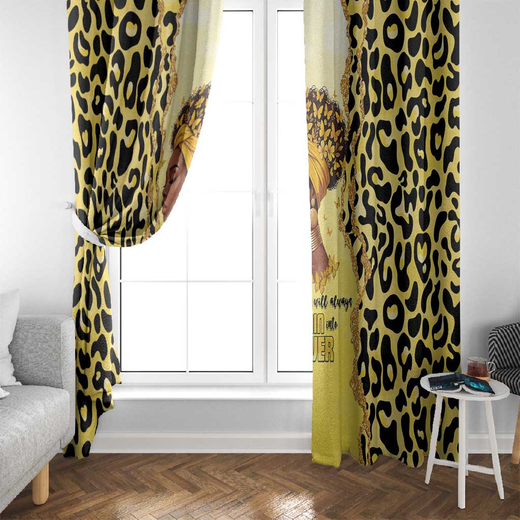 Black Her Story Window Curtain A Queen Turns Pain Into Power - African Pride
