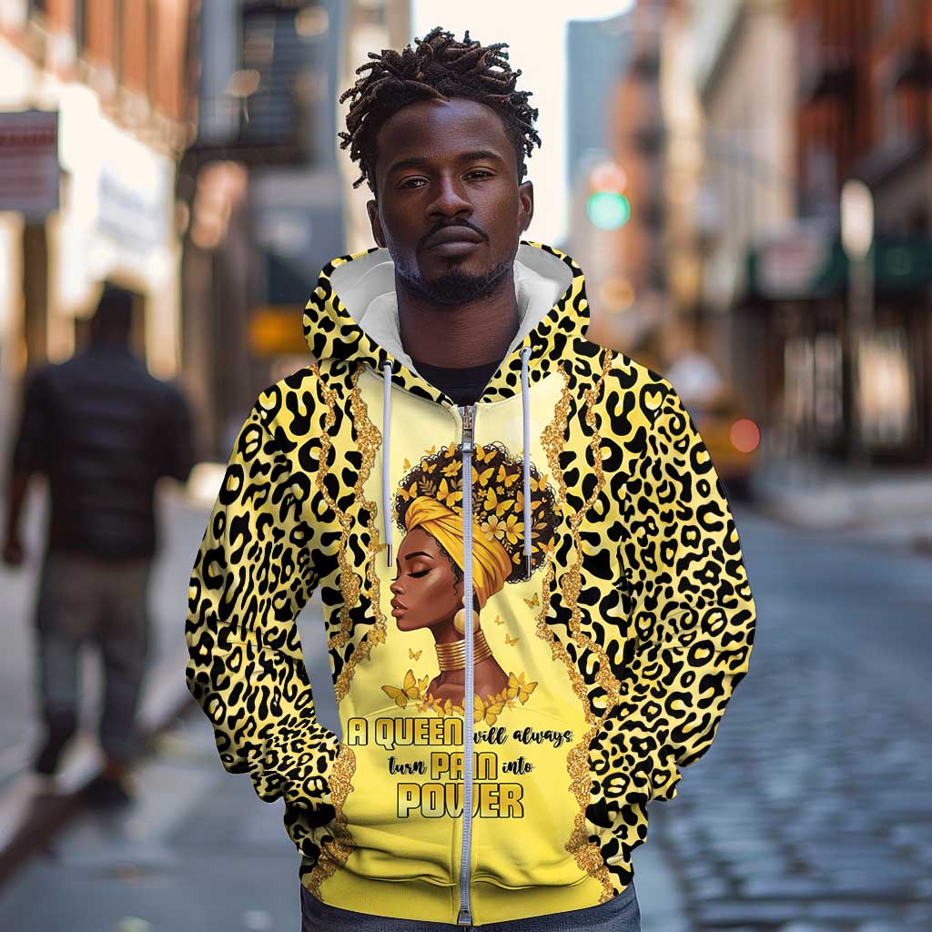 Black Her Story Zip Hoodie A Queen Turns Pain Into Power - African Pride