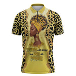Black Her Story Zipper Polo Shirt A Queen Turns Pain Into Power - African Pride