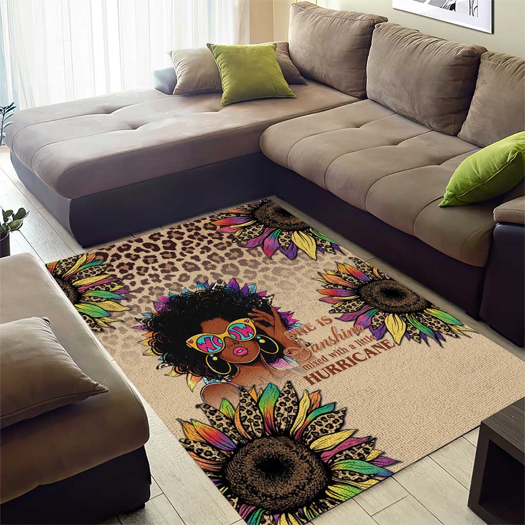 Black Her Story Sunshine Hurricane Area Rug Empowered Black Woman - African Pride