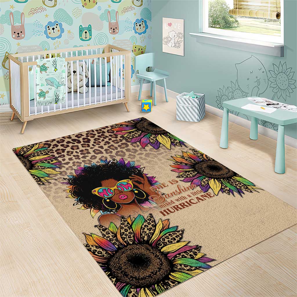Black Her Story Sunshine Hurricane Area Rug Empowered Black Woman - African Pride