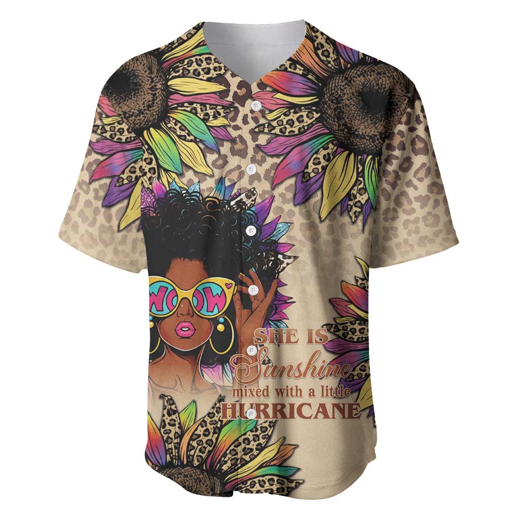 Black Her Story Sunshine Hurricane Baseball Jersey Empowered Black Woman - African Pride
