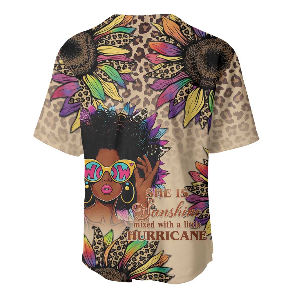 Black Her Story Sunshine Hurricane Baseball Jersey Empowered Black Woman - African Pride