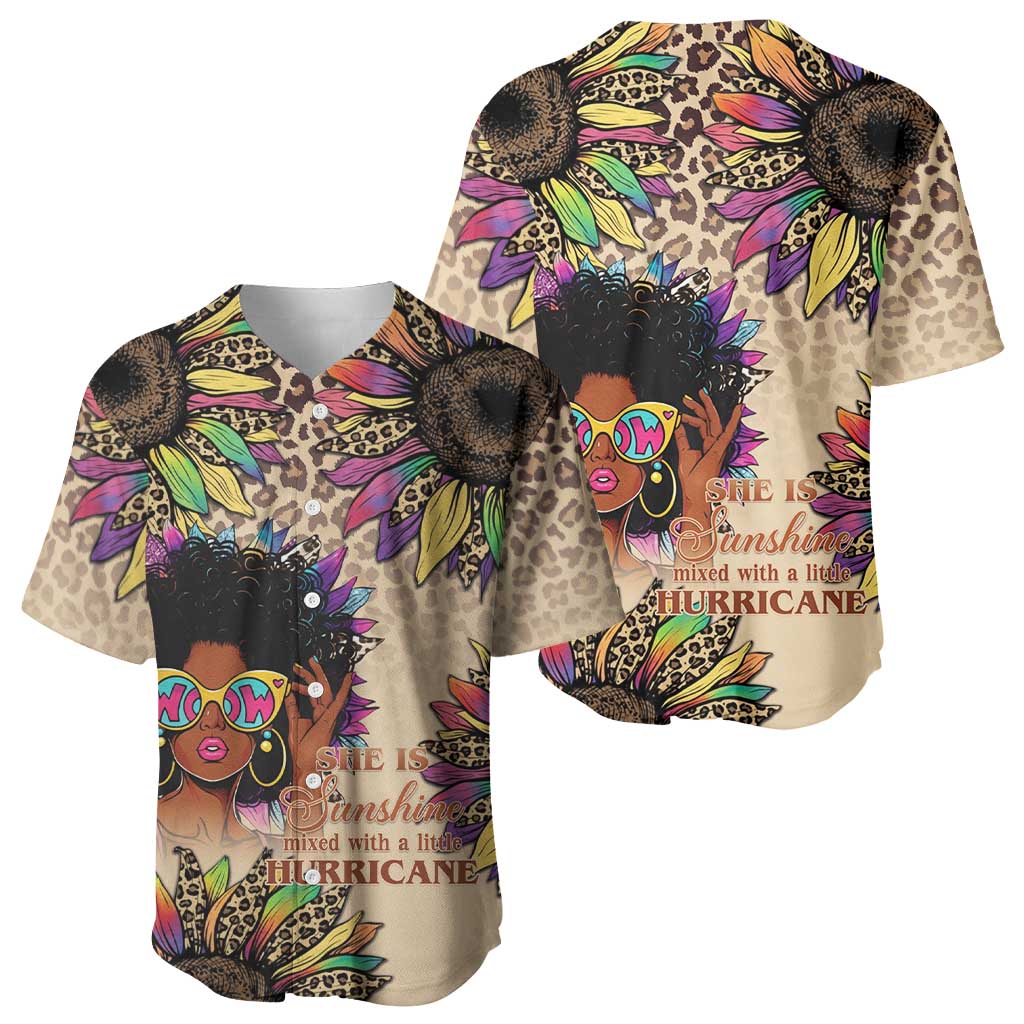 Black Her Story Sunshine Hurricane Baseball Jersey Empowered Black Woman - African Pride
