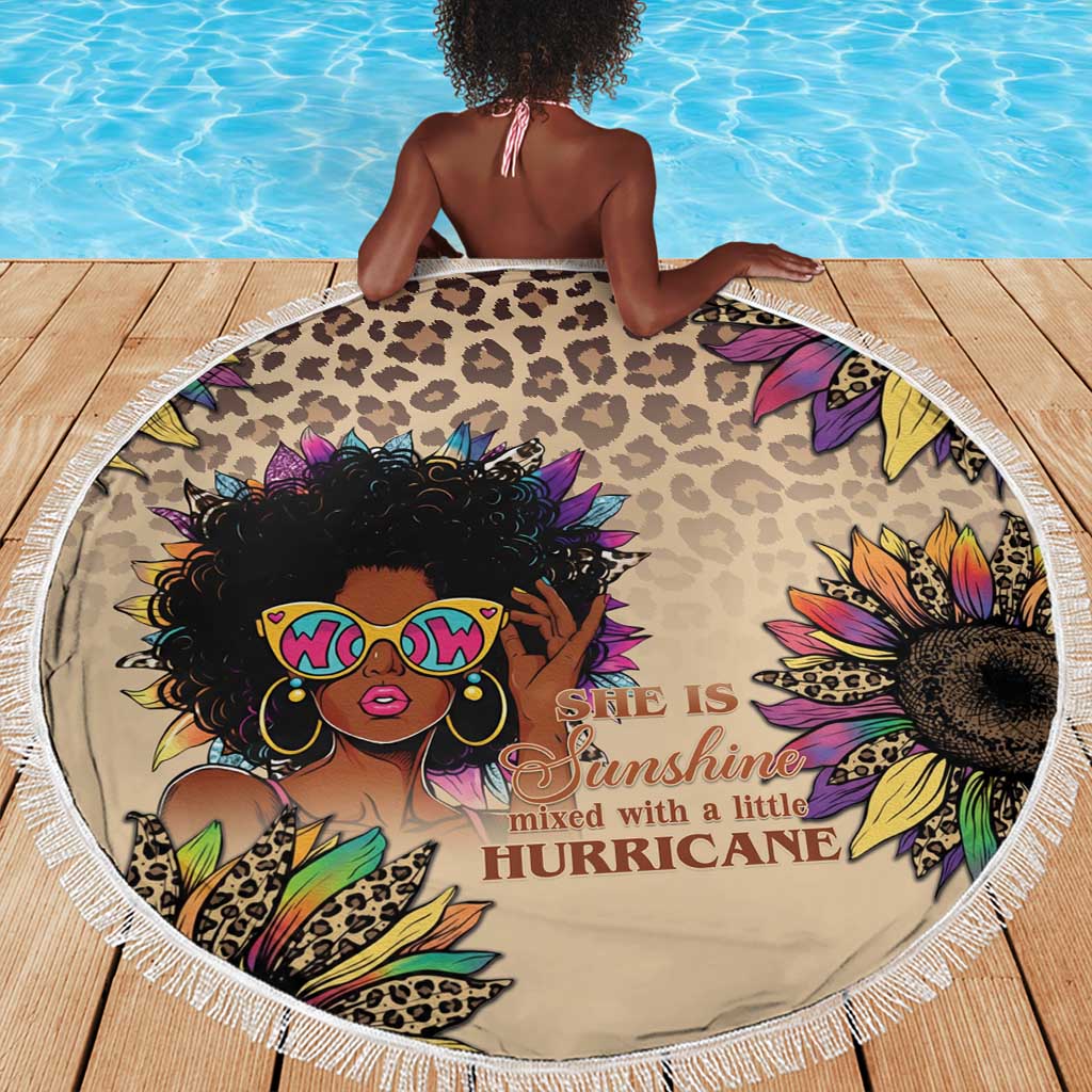 Black Her Story Sunshine Hurricane Beach Blanket Empowered Black Woman - African Pride
