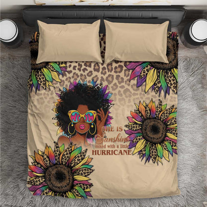 Black Her Story Sunshine Hurricane Bedding Set Empowered Black Woman - African Pride