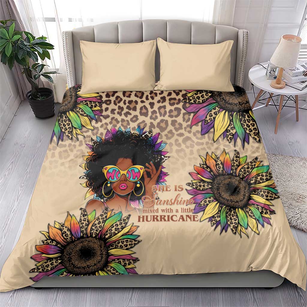 Black Her Story Sunshine Hurricane Bedding Set Empowered Black Woman - African Pride