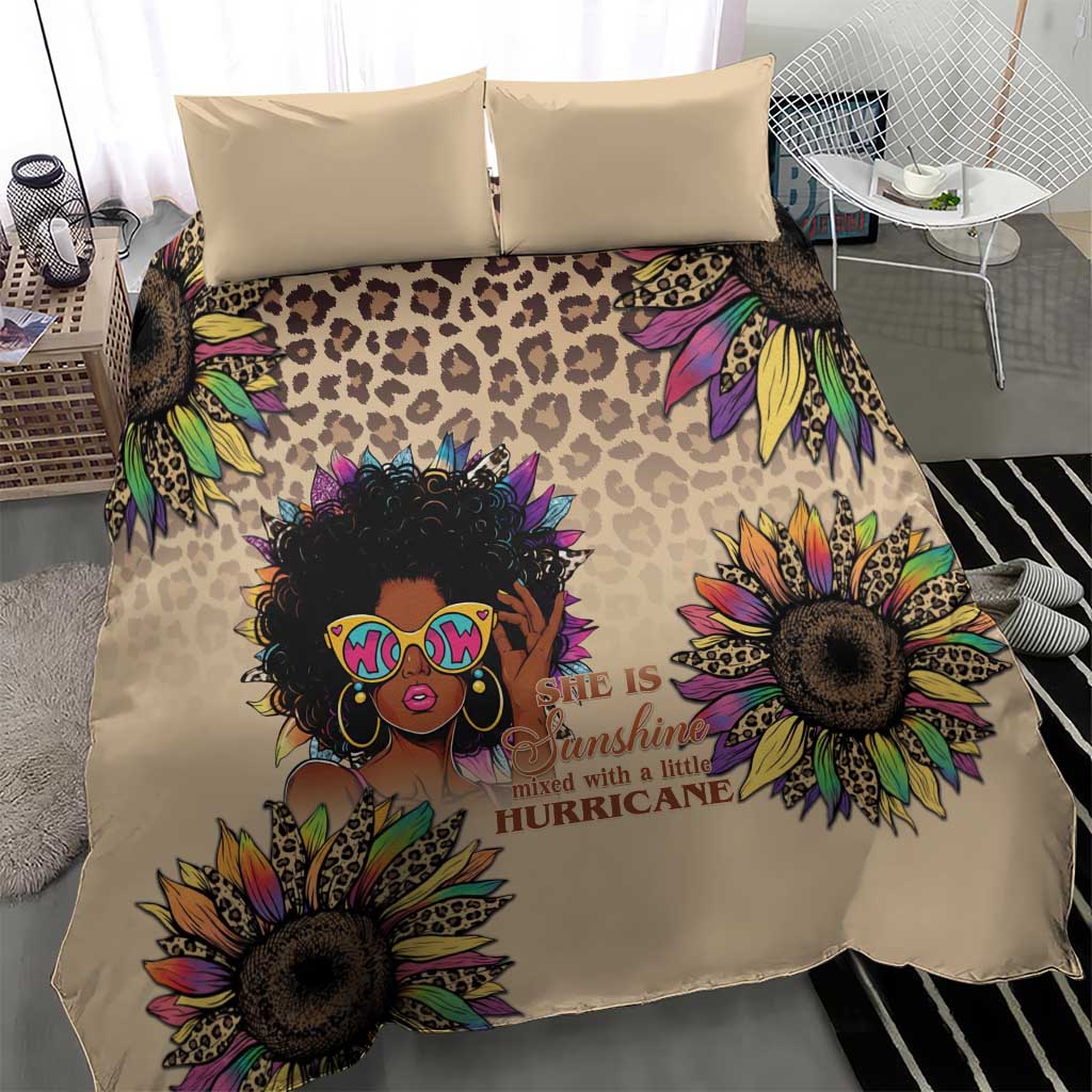 Black Her Story Sunshine Hurricane Bedding Set Empowered Black Woman - African Pride