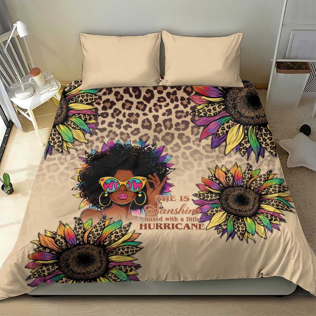Black Her Story Sunshine Hurricane Bedding Set Empowered Black Woman - African Pride