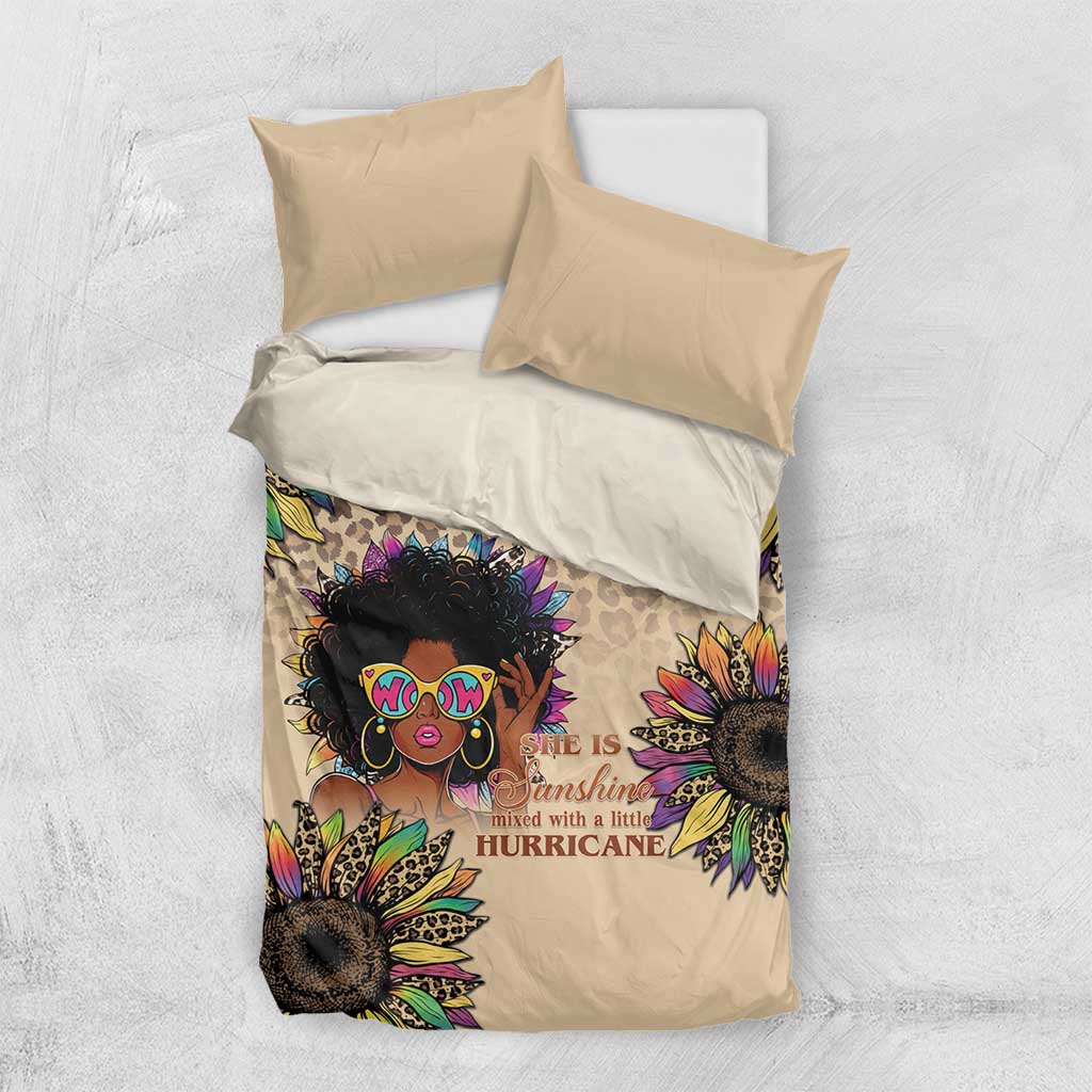 Black Her Story Sunshine Hurricane Bedding Set Empowered Black Woman - African Pride