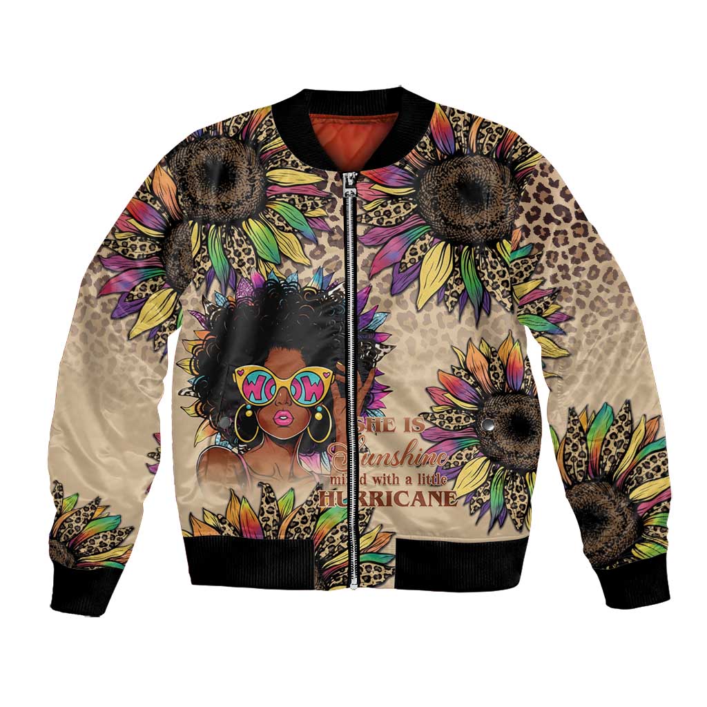 Black Her Story Sunshine Hurricane Bomber Jacket Empowered Black Woman - African Pride