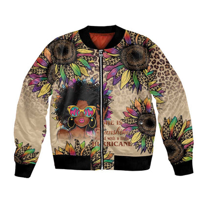 Black Her Story Sunshine Hurricane Bomber Jacket Empowered Black Woman - African Pride