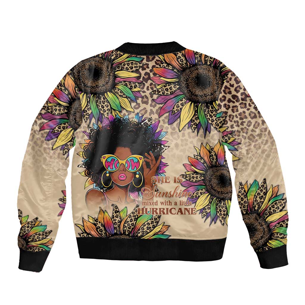 Black Her Story Sunshine Hurricane Bomber Jacket Empowered Black Woman - African Pride