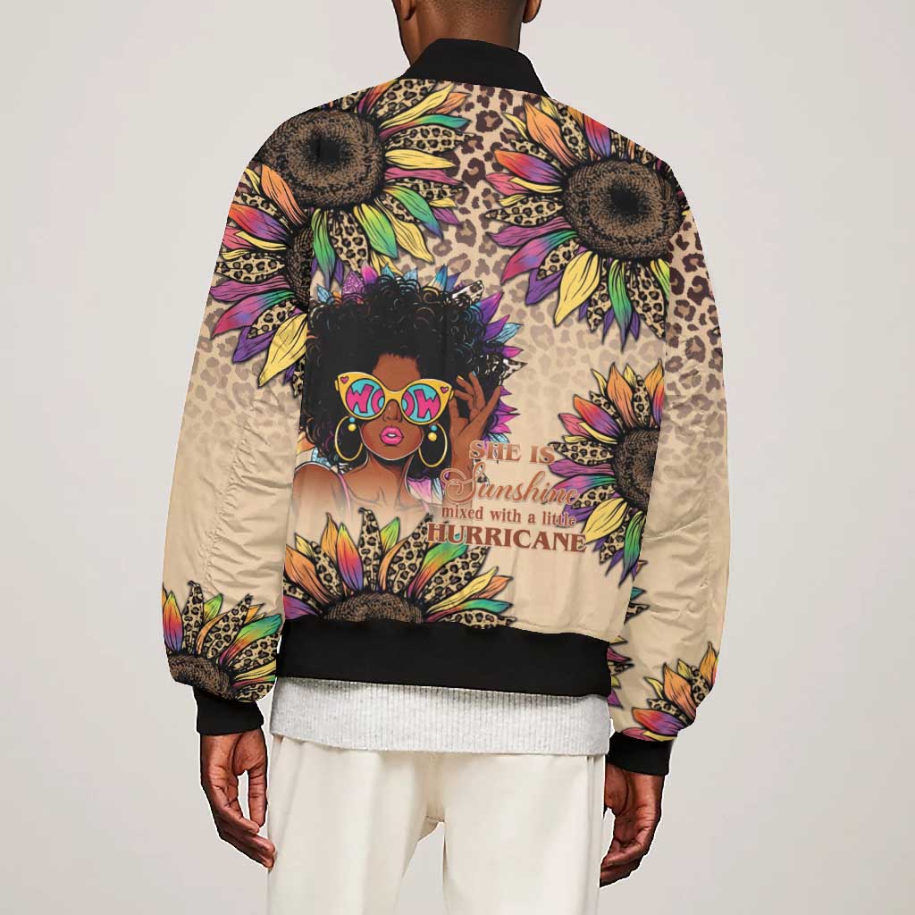 Black Her Story Sunshine Hurricane Bomber Jacket Empowered Black Woman - African Pride